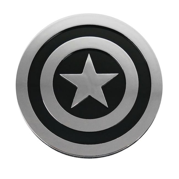 Captain America dclcapshldchrmblkcar Captain America Shield Chrome & Black Car Emblem Stickers dclcapshldchrmblkcar - main